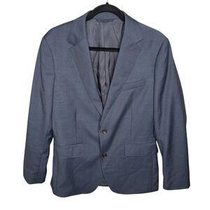 BONOBOS‎ Slim Fit Blue Worsted Wool Polyester Sport Coat Blazer 38R